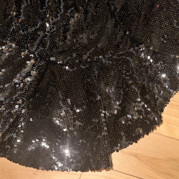 NWT Bardot asymmetrical black sequin ruffle skirt XS - Picture 6 of 7